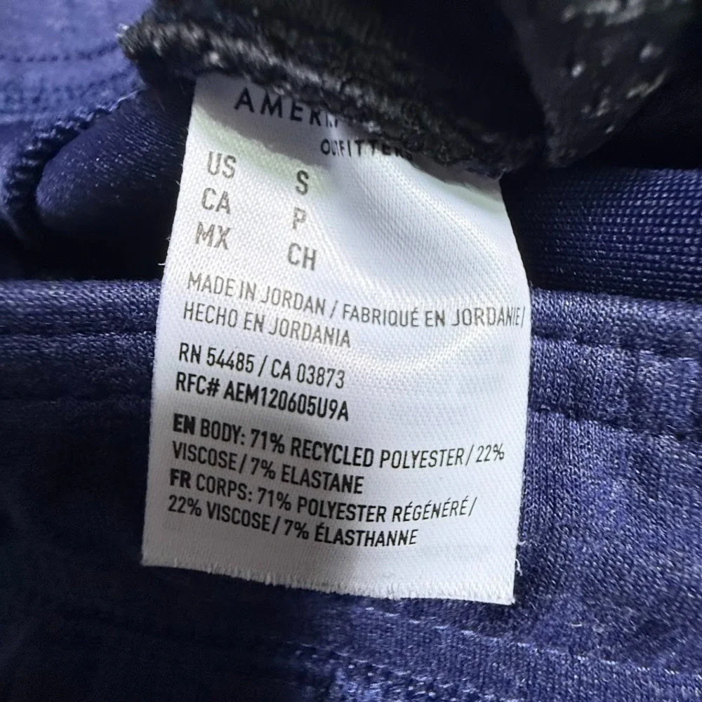 American Eagle AE Men's Jogger Sweatpants Small Blue Zip Pocket Tapered Athletic